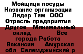 Мойщица посуды › Название организации ­ Лидер Тим, ООО › Отрасль предприятия ­ Другое › Минимальный оклад ­ 12 000 - Все города Работа » Вакансии   . Амурская обл.,Селемджинский р-н